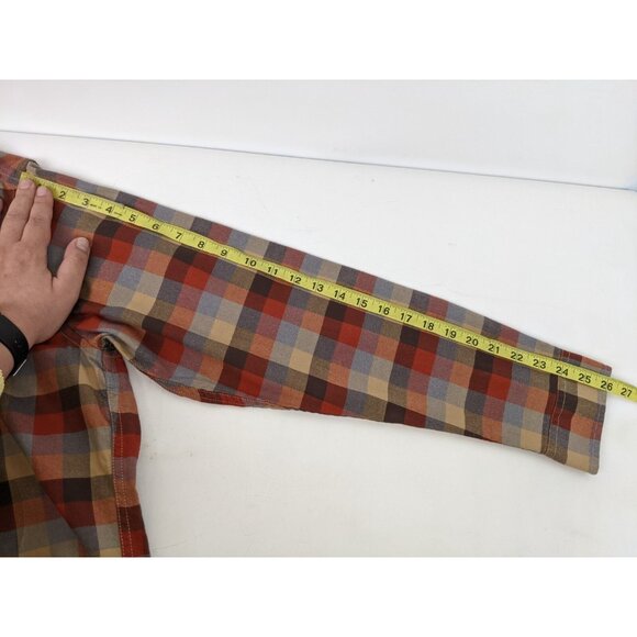 LL Bean Twill Plaid Long Sleeve Button Up Shirt Size Medium Tall Mens NWT Brown - Picture 11 of 12